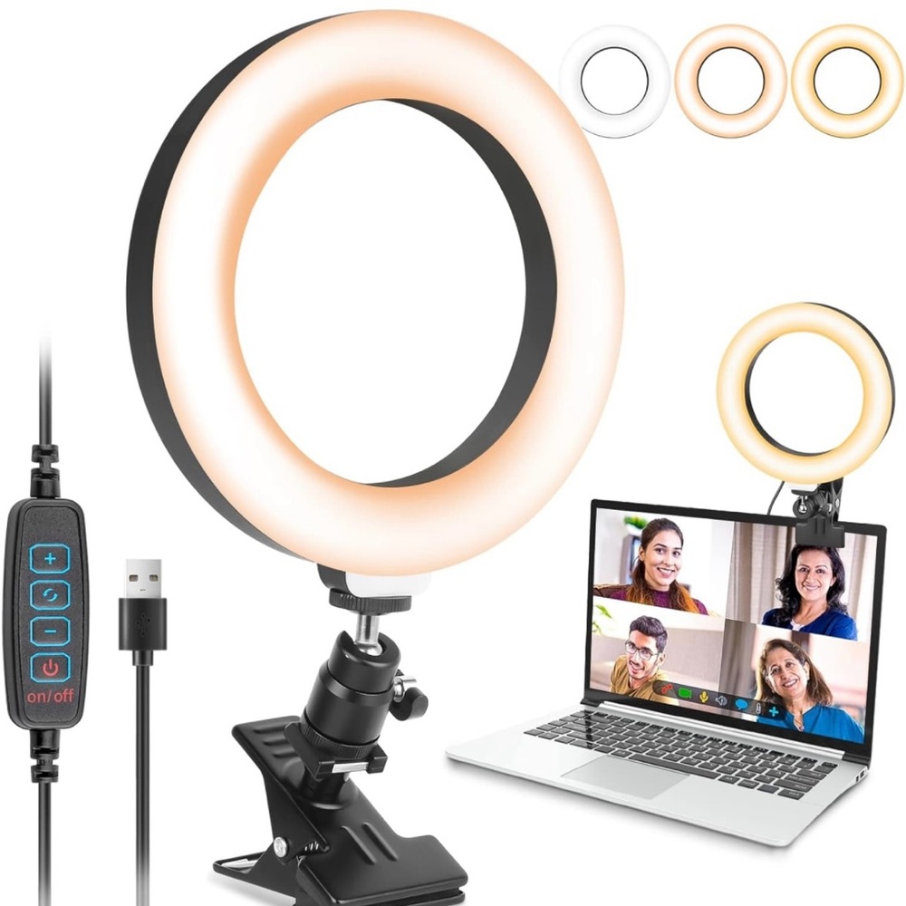 USB-Powered LED Ring Light with Adjustable Brightness